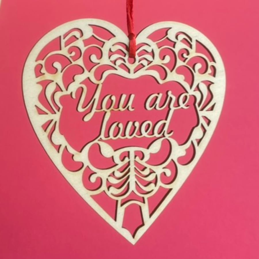 'You are loved' heart (medium)