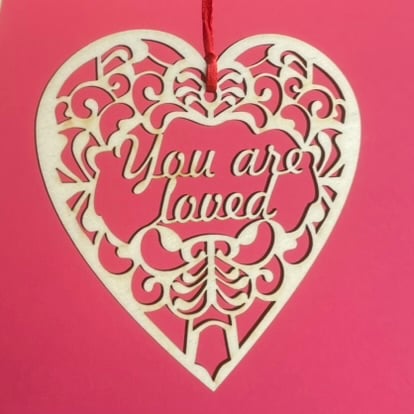 'You are loved' heart (medium)