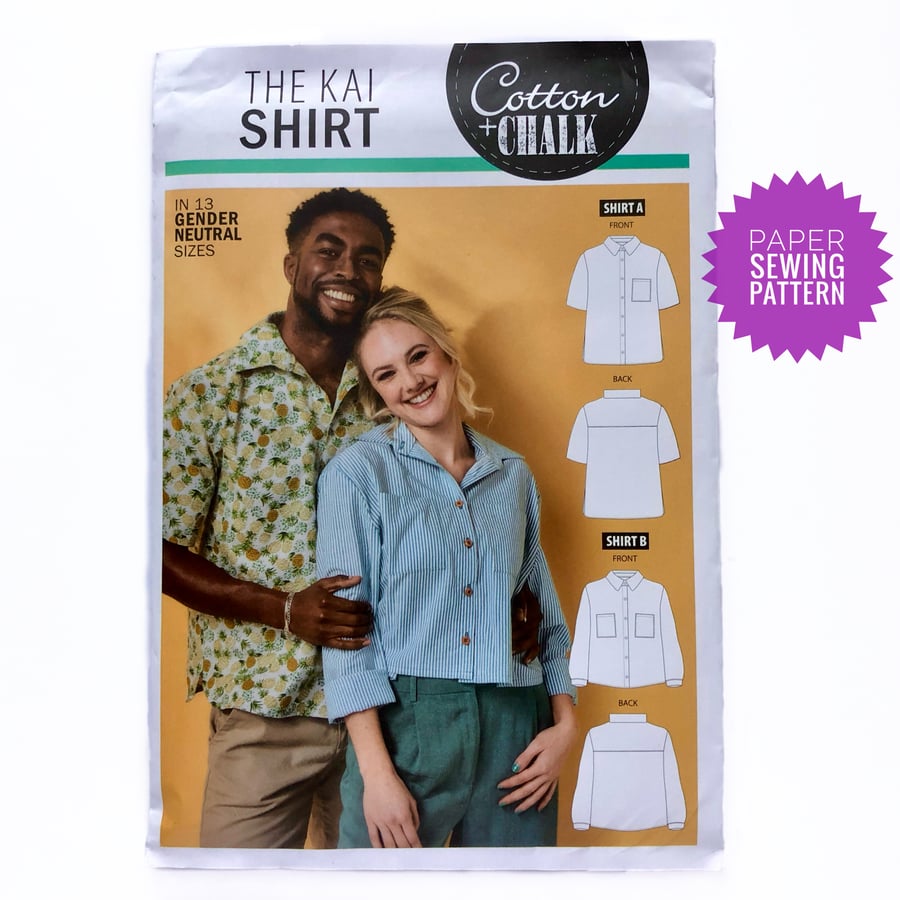 Paper Sewing Pattern, The Kai Shirt, New and Unopened (Code 005T)