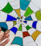 Stained Glass Cobweb Suncatcher - Handmade Window Decoration - Multi - Image 2