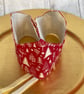 Set of 4 red and cream Skandi-style Christmas party crowns with velvet ribbons - Image 7