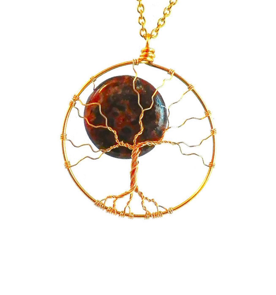 Tree of Life with Moon Handmade Necklace Christmas gift