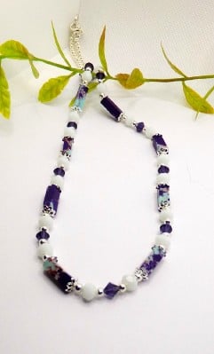 Turquoise and Purple Imperial Jasper Necklace