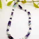 Turquoise and Purple Imperial Jasper Necklace