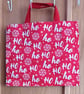 Small Christmas Snowflakes And Ho Ho Ho Words. Festive Reusable Gift  Bag. - Image 1
