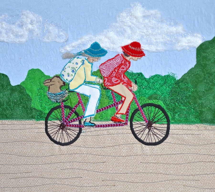 Cycling textile picture - Tandem in the Country - tandem bike bicycle 