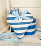 BLUE AND WHITE STRIPED HEART DECORATION - maxi size - Image 3