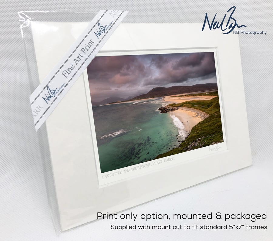 Luskentyre & Sheileboist, W Harris, Outer Hebrides - A6 (7"x5") Unframed Print