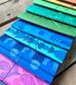 Set of 3 Hand Bound and Hand-printed Journals. Blues and Green. - Image 4