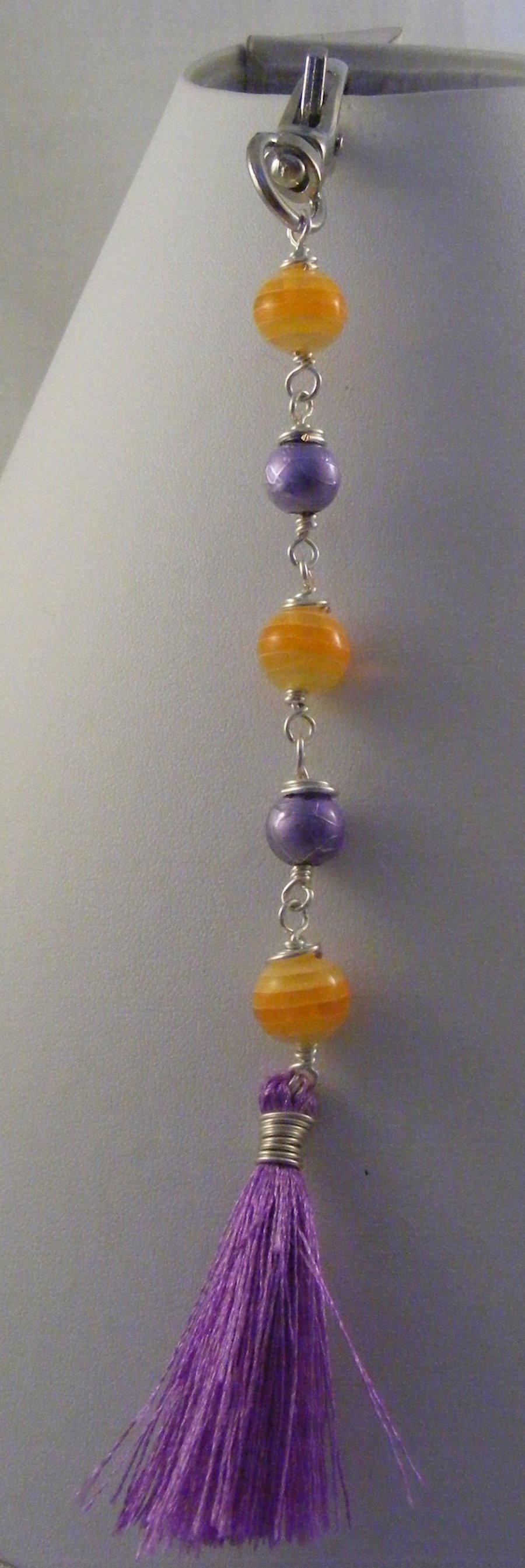 Sunday Seconds Lilac and Orange Bag Charm.