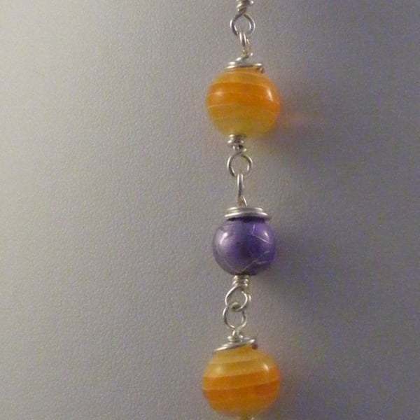 Sunday Seconds Lilac and Orange Bag Charm.