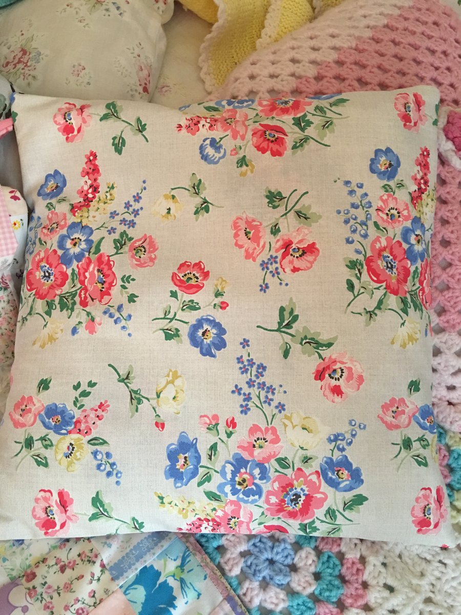 Cushion cover in Cath Kidston Meadow bunch  cotton duck fabric