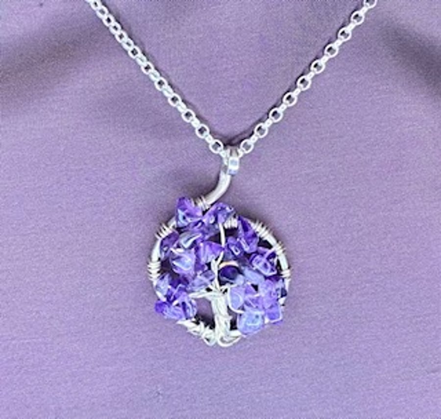 Amethyst Tree Pendant