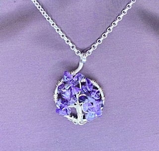 Amethyst Tree Pendant