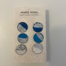 Stud earrings, set of 3