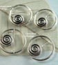 Spiral Sleeper Earrings Silver Hoops 14 mm or 12 mm - Image 7