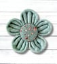 Flower Brooch, Sage Green Flower, Handmade Flower