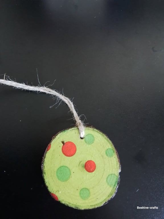 Mini woodslice christmas decoration 