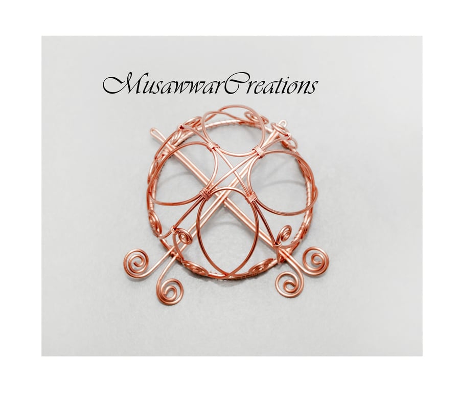 Copper Spiral bun cage ,hair bun holder,hair bun ,hair bun slide ,copper brasssi