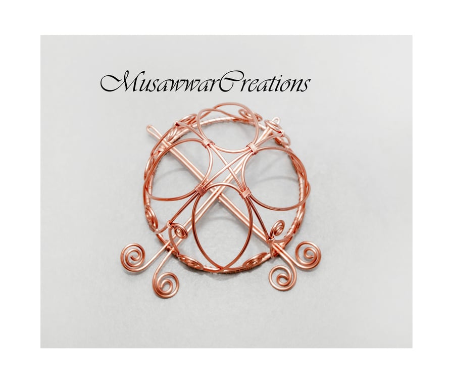Copper Spiral bun cage ,hair bun holder,hair bun ,hair bun slide ,copper brasssi