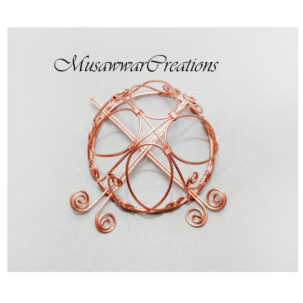 Copper Spiral bun cage ,hair bun holder,hair bun ,hair bun slide ,copper brasssi