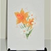 all occasion hand painted floral daffodil greetings card (ref F 639)