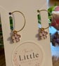 Lilac Flower Hoop Earrings, Enamel Floral Charms, Handmade Jewellery - Image 5
