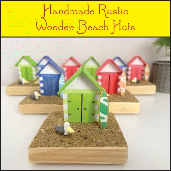 Rustic wooden Beach Huts - Handmade Christmas Gifts