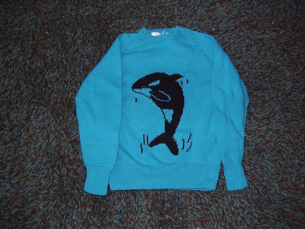 Killer Whale Jumper in machine wash wool. Order in any colour