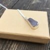 Handmade Welsh Lavender Sea Glass & Silver Pendant With Silver Necklace