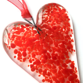Fused Glass Red Heart