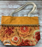 Floral tote bag, Pom pom floral beach bag, Handmade - Image 4