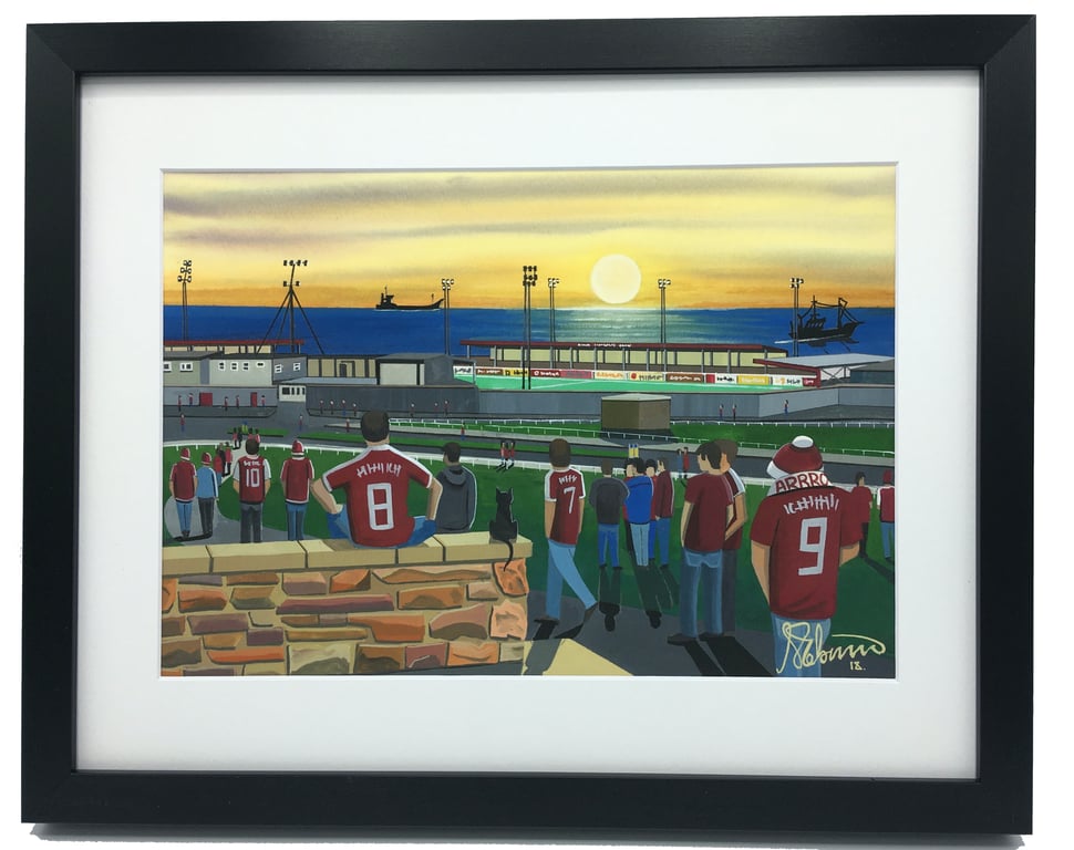 Arbroath F.C, Gayfield Park Stadium. Framed, Football Memorabilia Art Print