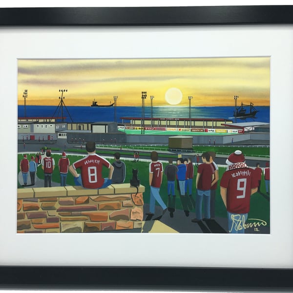 Arbroath F.C, Gayfield Park Stadium. Framed, Football Memorabilia Art Print