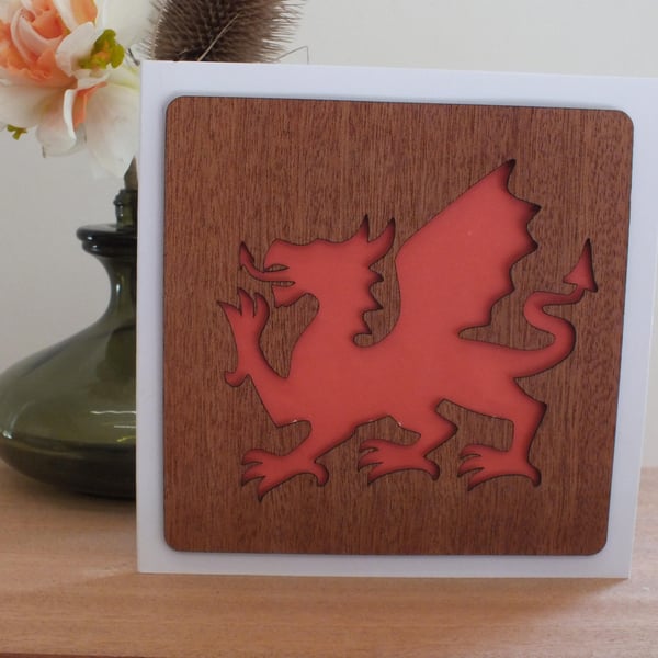 The "Red Welsh Dragon" Greetings Card 
