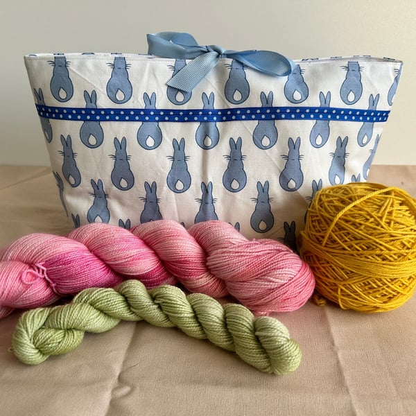 Knitting Project bag, Spring project bag, Project bag for knitters, project bag 