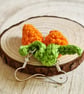 Carrot earrings, Fun orange dangle earrings, Vegetable themed earrings - Image 7