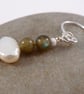 Freshwater Pearl & Labradorite Earrings - Image 2