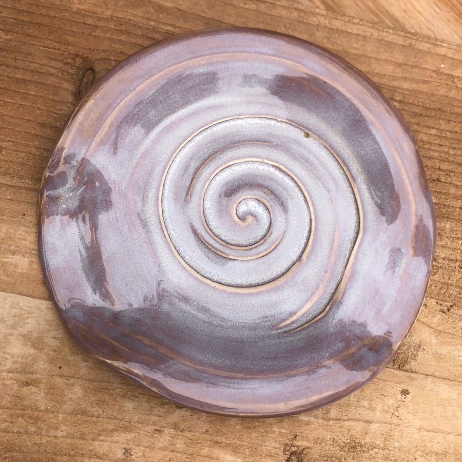 Swirly Wheel Thrown Stoneware Spoon Rest