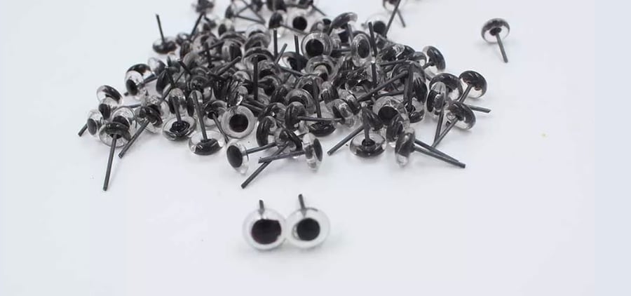 20 x 5mm clear glass needle Felting eyes, teddy bear eyes, animal eyes
