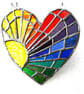 Sun Heart Suncatcher Stained Glass Rainbow Rays Handmade 006 - Image 8