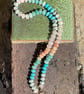 Cool Peach Mixed Gemstone Hand Knotted Beaded Necklace - Image 2