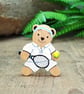 Tennis, Handmade Tennis Player Bear Pin, Personalised Tennis Champion Gift - Image 1