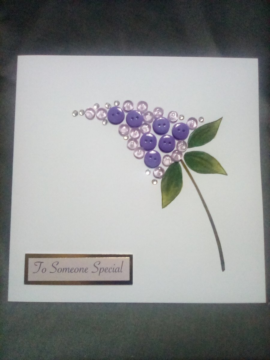 Someone Special watercolour and embellished blank open card