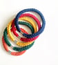  Knotted Cotton Statement necklace in yellow and orange, Sustainable jewellery - Image 6