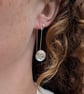 Sterling Silver Honeycomb Pattern Long Disc Earrings - JBJ1114 - Image 5