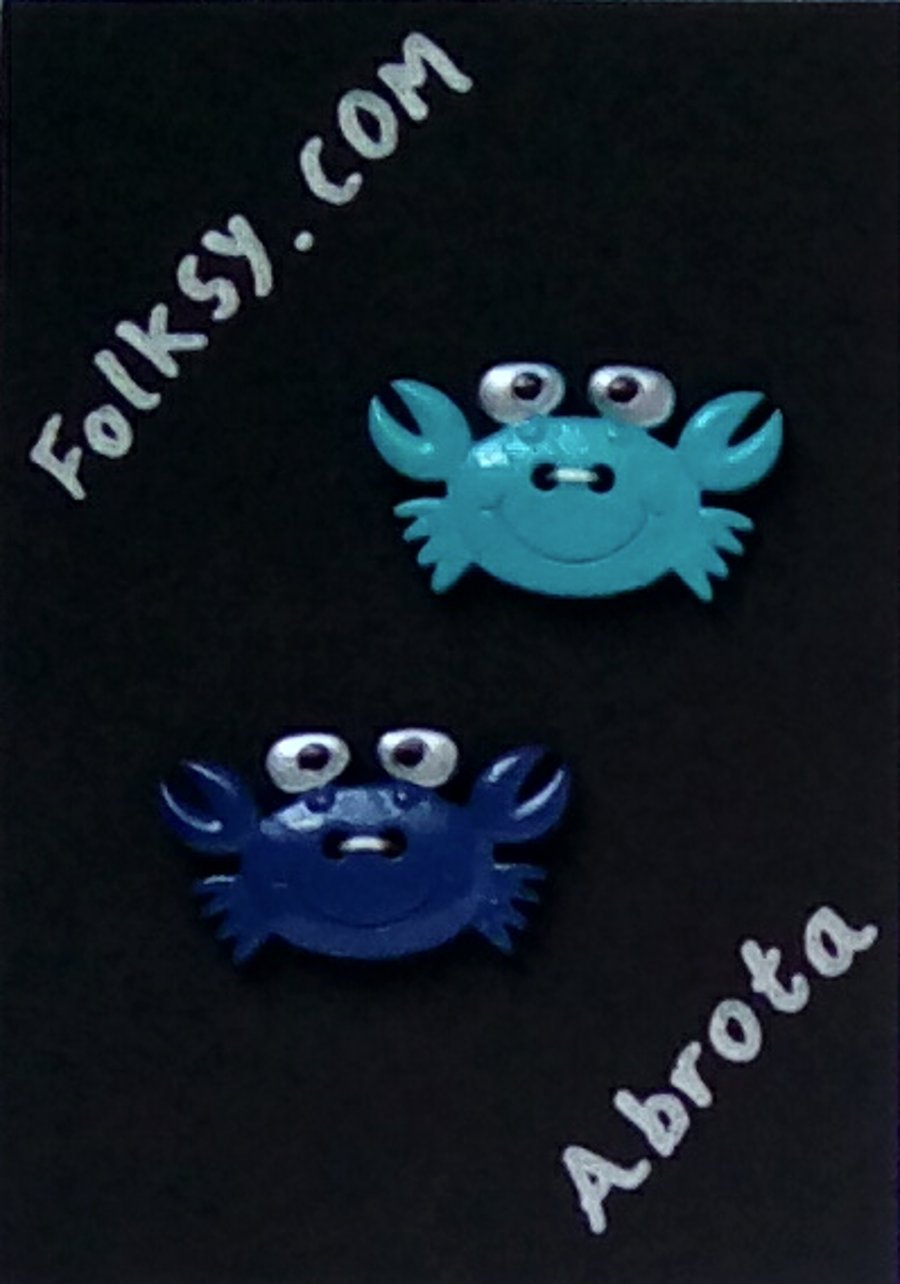 Two crab buttons - Folksy