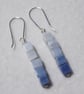 Blue Sky Sterling Silver Earrings featuring blue Opal Cube Beads