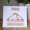 Mother's Day Card With Removable Wooden Cottage Gift