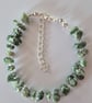 Green and White Camouflage Jasper Handmade Bracelet. Handmade Jewellery. Gift.